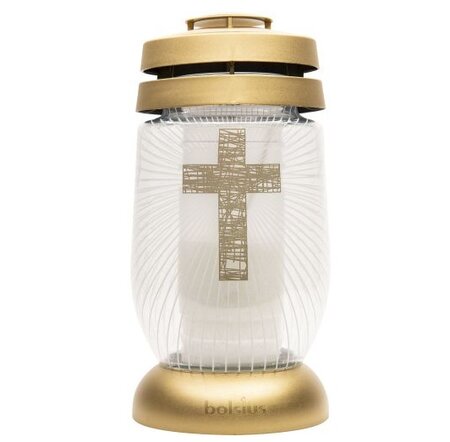 Gedenklicht d11h22cm 36u kruis gd