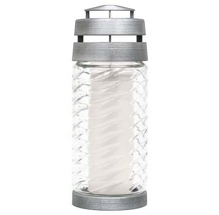 Gedenklicht d9h23cm 50u ribbel wit