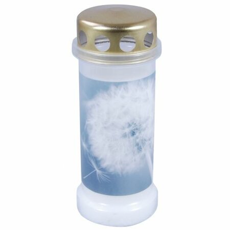 Gedenklicht h16cm paardenbloem wit