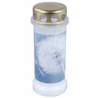 Gedenklicht h16cm paardenbloem wit