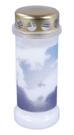 Gedenklicht hemel h16cm wit