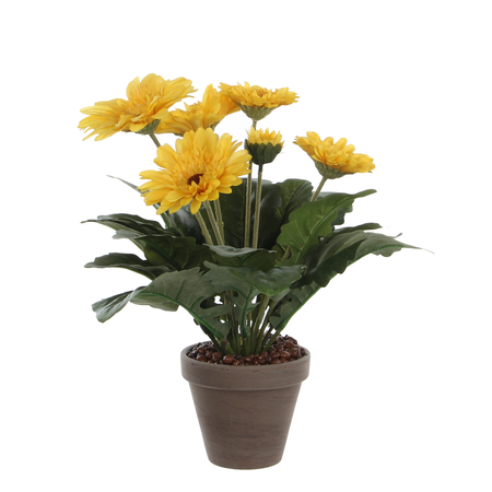 Gerbera d30h35cm geel (Zijde-plant)