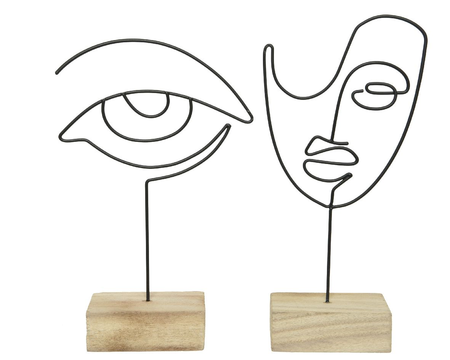 Gezicht ijzerdraad hout assorti per stuk