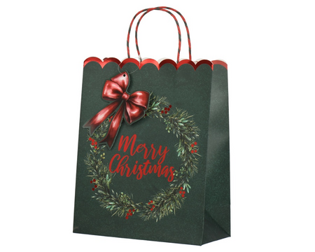 Giftbag papier l18b10h23cm groen