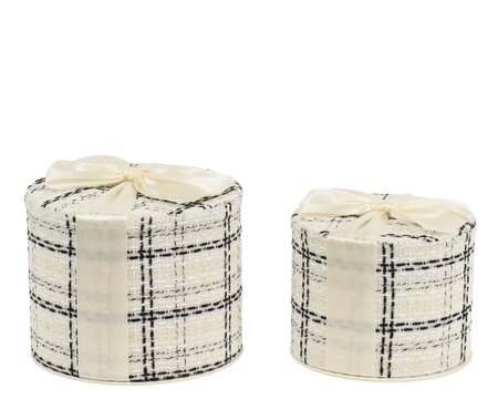 Giftbox karton d14h11cm wit/zwart