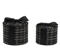 Giftbox karton d16h13cm zwart/wit