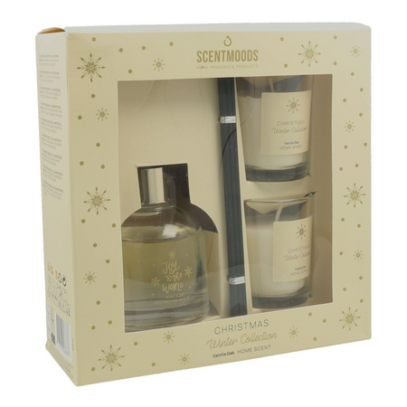 Giftset kaars&zakje vanilla oak