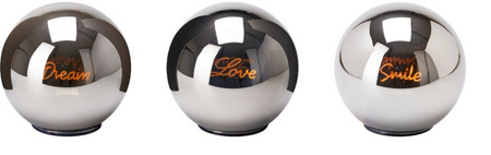 GLAS BAL MET LED TEKST 15CM