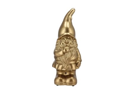 GNOME FLIRTY JASPER GOLD W SOUND 11X10X27CM