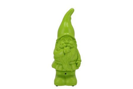 GNOME FLIRTY JASPER GREEN W SOUND 11X10X27CM