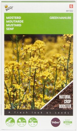 Groenbemester gele mosterd 140gram - afbeelding 1