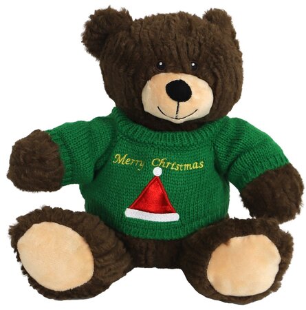 H.splg beer+kersttrui+piep 25cm brn