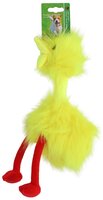H.splg fluffy bird 35cm geel/rood
