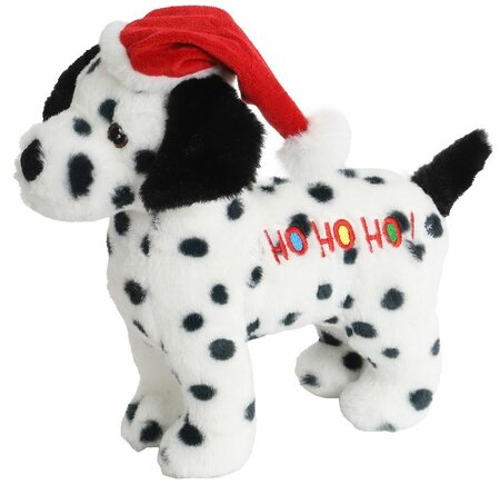 H.splg hond+hohoho+piep 30cm wit/zw