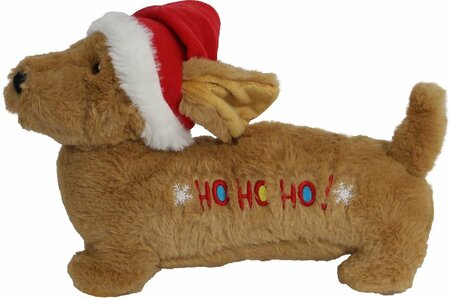 H.splg kersthond met piep 33cm brn