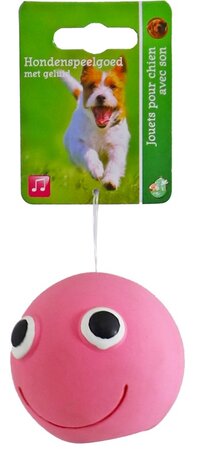 H.splg smileybal latex 7cm roze