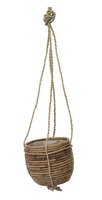 Hangend pot streep d15h14cm grijs