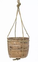 Hangend pot streep d18h16cm grijs