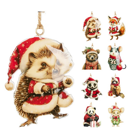 HANGER DIER MET KERSTMUTS 10CM