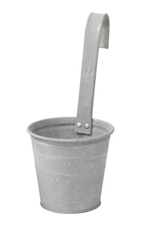 Hangpot zink d13h12/28cm oud