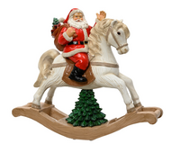 Hobbelpaard polyresin l18b58h50cm wit/rd
