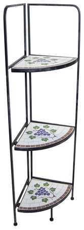 Hoek etagere grapevine b33h115cm zwart