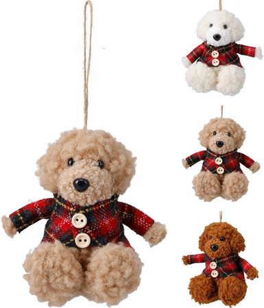 HOND HANGDECO 11CM 3ASS KLEUR