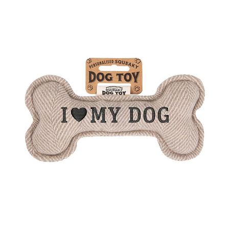 Hondenspeelgoed I love my dog (cream)