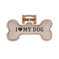 Hondenspeelgoed I love my dog (cream)