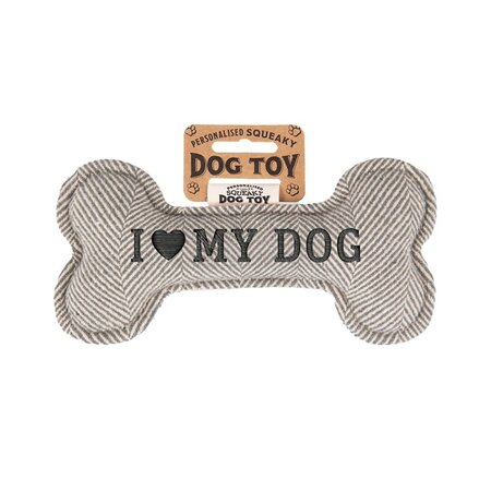 Hondenspeelgoed I love my dog (grey)