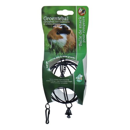 Hooi/groenvoerbal+bel 8cm zwart