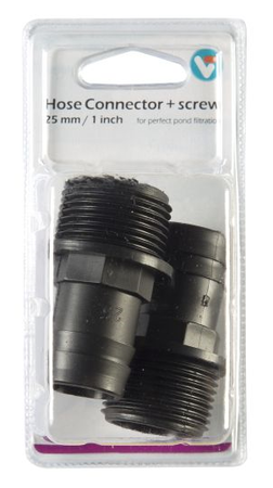 Hose connector+screw 25mm 1 inch