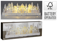 HOUTEN HUIS MET LED 45CM