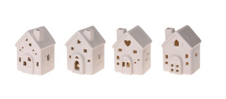 HUIS MET LED 8CM 4ASS