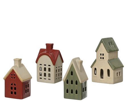 Huis porselein l8.3b11h17.9cm per stuk