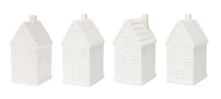 HUISJE MET LED 10CM 4ASS