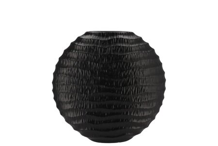 INGA JADA BLACK OVAL VASE WAVE 23X10X22CM NM