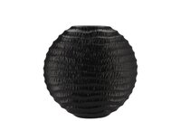 INGA JADA BLACK OVAL VASE WAVE 23X10X22CM NM