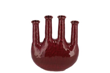 INGA JAHRA PURPLE VASE OVAL TUBE ACTIVE GLAZE 23X10X27CM
