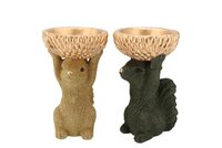 JINGLE OLIIVE GREEN/GOLD SQUIRREL ASS 12X10X17CM