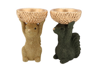 JINGLE OLIVE GREEN/GOLD SQUIRREL ASS 14X12X23CM