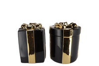 JOY WILD BLACK VASE PRESENT 16X20CM