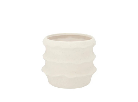JUNIA WHITE STRUCTURE POT 8X8X7CM