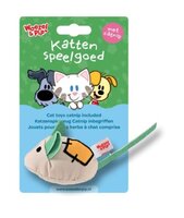 K.splg muis canvas+catnip 8cm wit