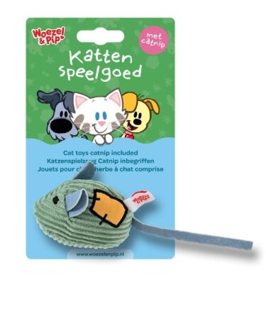 K.splg muis corduroy+catnip 8cm grn