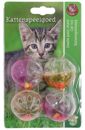 K.splg rammelbal+kralen 4cm 4st