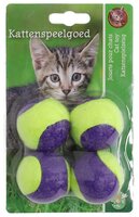 K.splg tennisbal 4cm paars/geel 4st