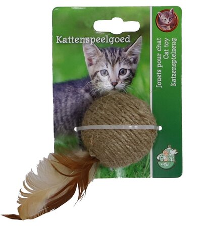 K.splg touwbal+veren 5.5cm bruin