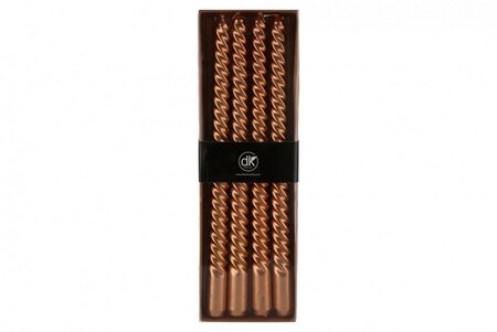 Kaars crown metallic copper 4x30cm.