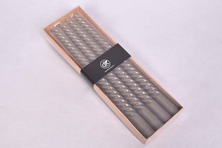 Kaars crown twist green 4x30cm.